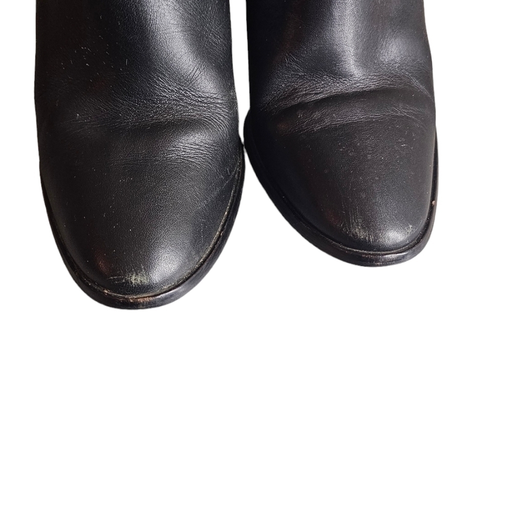 Zara black Studded Women's bootie Shoes 3.5" Chunk Heel Zipper Closure EU 39 - Picture 9 of 13